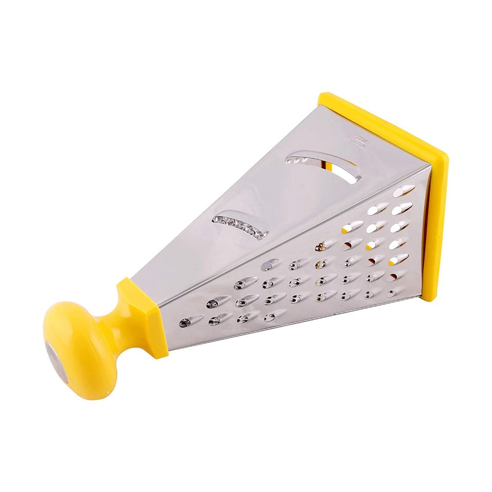 Classy Touch Stainless Steel Unique 4 in 1 Grater/Slicer - CT372 | Yellow & Silver