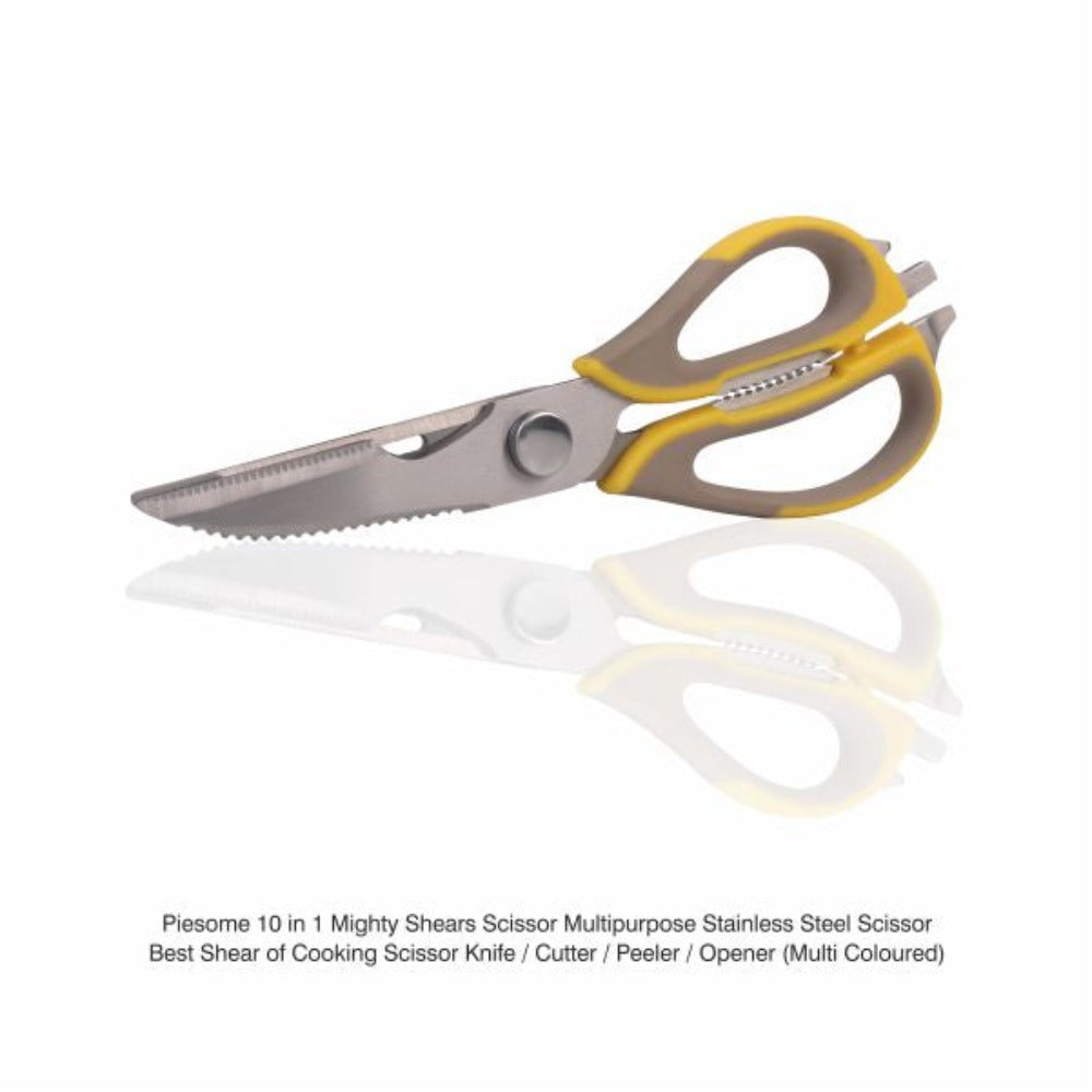 Classy Touch Professional Multifunctional Kitchen Scissor - CT402 | Grey & Yellow