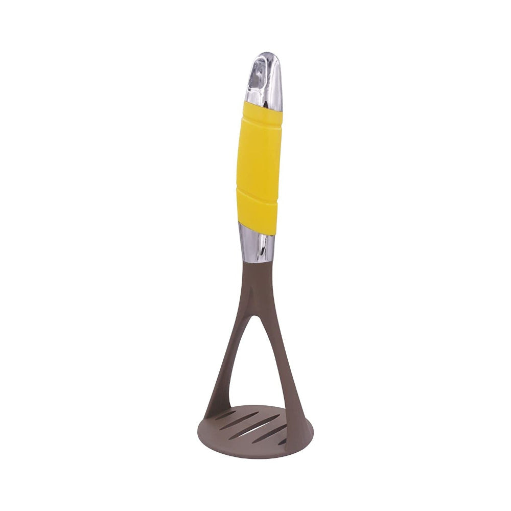 Classy Touch Nylon Potato Solid Masher - CT498 | Grey & Yellow