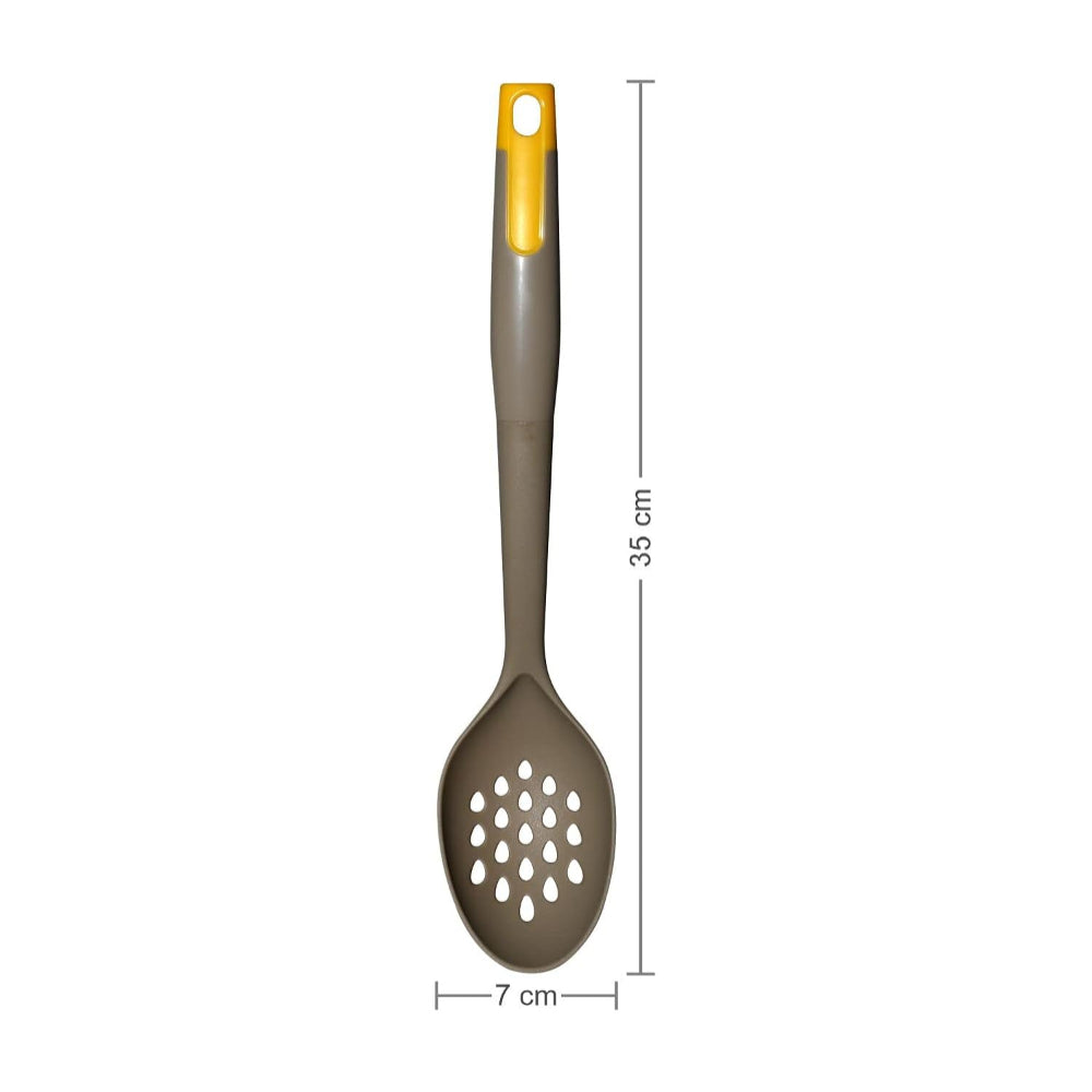 Classy Touch Nylon Slotted Serving Spoon - CT502 | Grey & Yellow