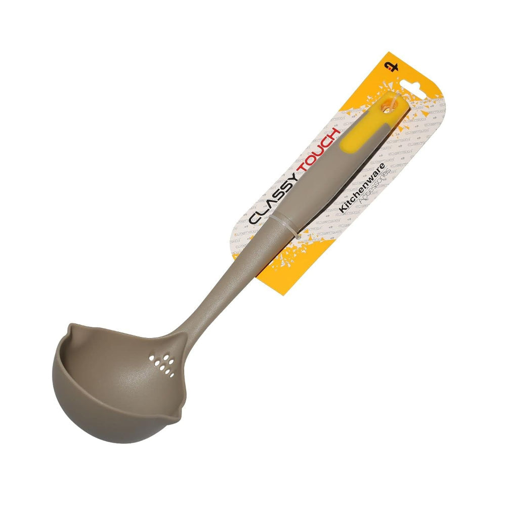 Classy Touch Nylon Soup Ladle - CT503 | Grey & Yellow