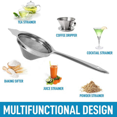 Classy Touch Stainless Steel 9.5 cm Multi Purpose Tea Strainer | Silver | 1 Pc