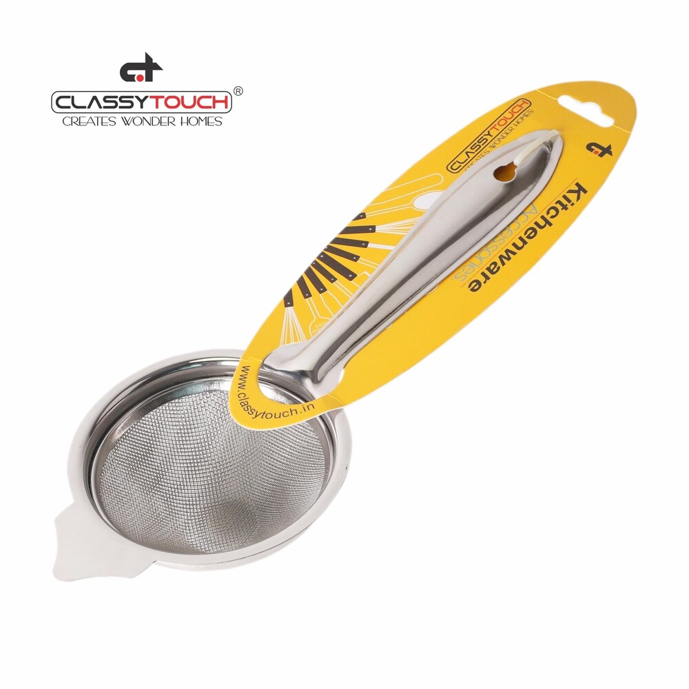 Classy Touch Stainless Steel 9.5 cm Multi Purpose Tea Strainer | Silver | 1 Pc