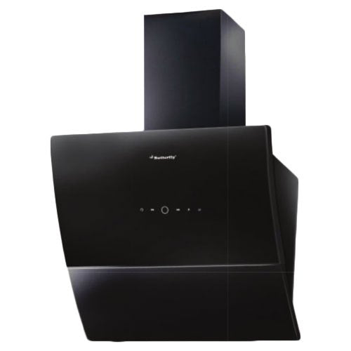 Butterfly Fortis 60 CM Glass Kitchen Hood Chimney | 1250 m3/hr | Black