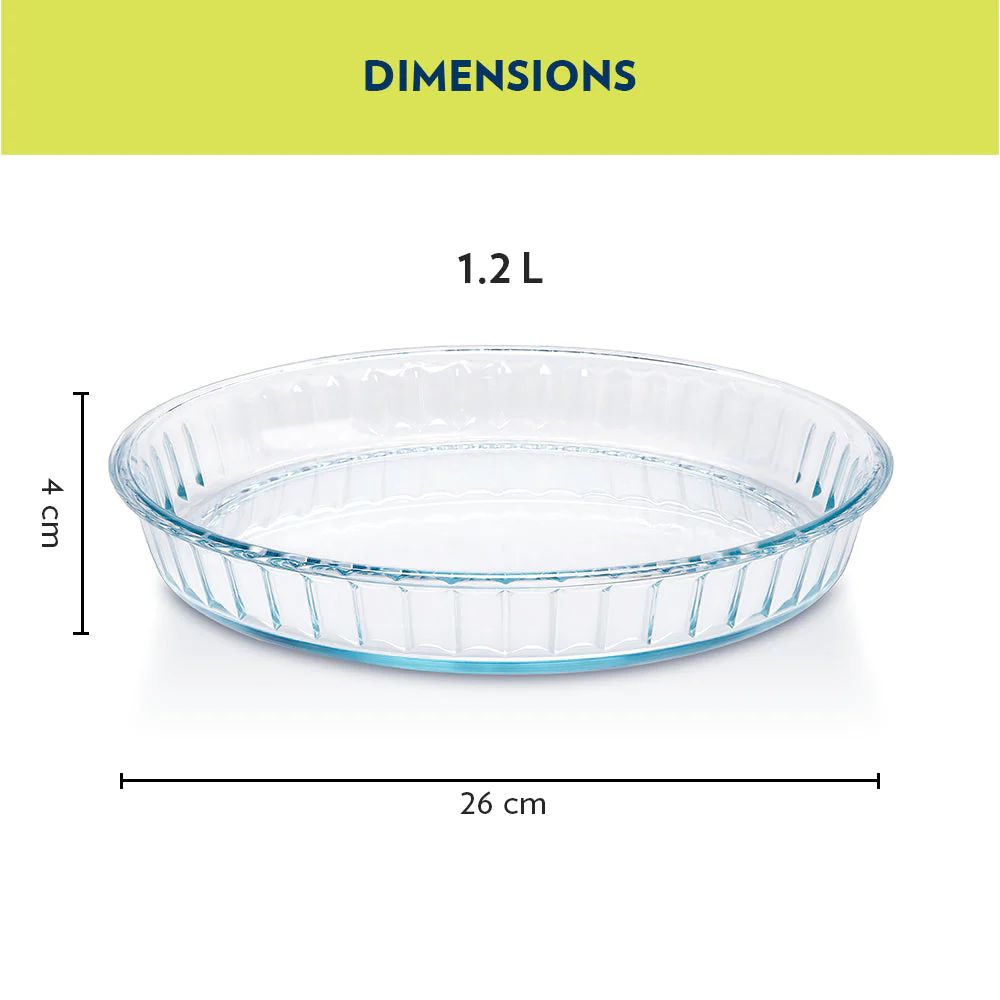 Borosil Fluted Baking Dish | Microwave & Oven Safe | Transparent | 1 Pc