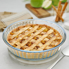 Borosil Fluted Baking Dish | Microwave & Oven Safe | Transparent | 1 Pc