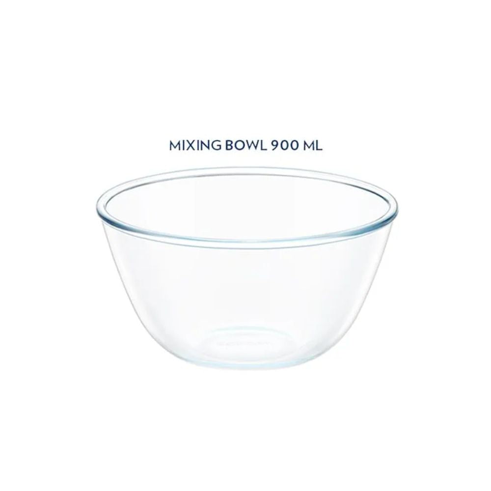 Borosil Glass Mixing & Serving Bowl | Oven & Microwave Safe | Transparent | 1 Pc