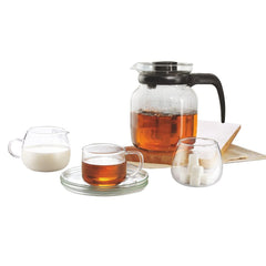 Borosil Piccoletta Tea Set | Transparent | Set of 9 Pcs