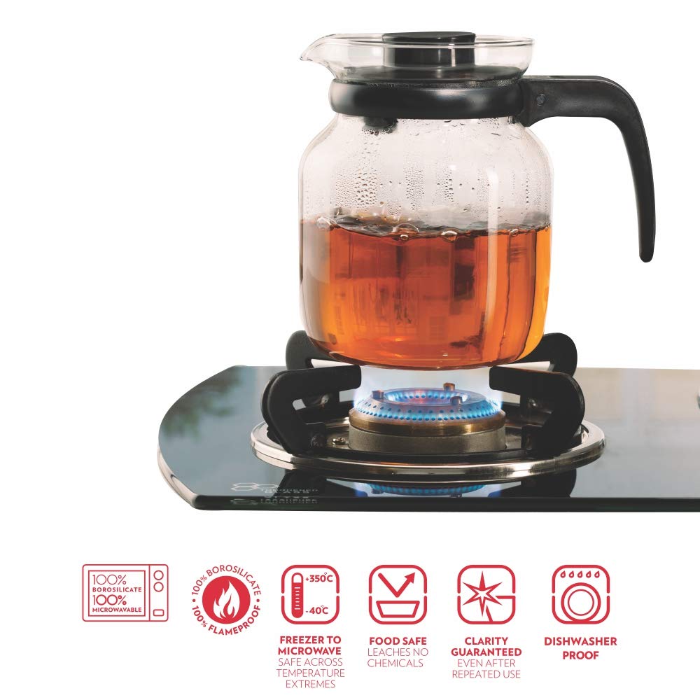 Borosil Classic Tea Set - Large | Transparent | Set of 7 Pcs