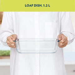 Borosil Loaf 1200 ML Baking Dish | Microwave & Oven Safe | Transparent | 1 Pc