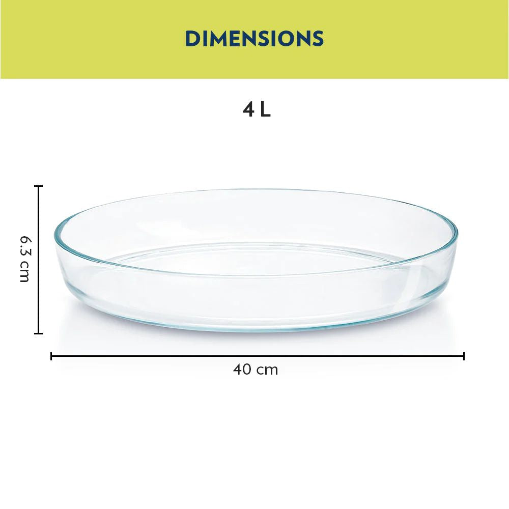 Borosil Oval Baking Dish | Microwave & Oven Safe | Transparent | 1 Pc