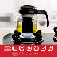 Borosil Flame Proof Glass Carafe with Infuser | Transparent | 1 Pc