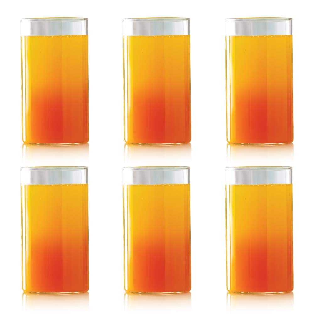 Borosil Vision 350 ML Glass Set | Transparent | Set of 6 Pcs