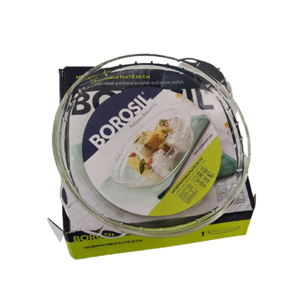 Borosil Round Microwavable Plate | Transparent | 1 Pc
