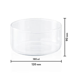 Borosil Large Vision 180 ML Katori Bowl | Transparent | Set of 6 Pcs