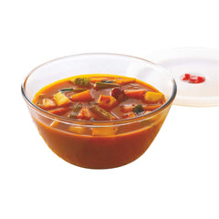 Borosil Glass 900 ML Mixing & Serving Bowl with Lid | Oven & Microwave Safe | Transparent | 1 Pc