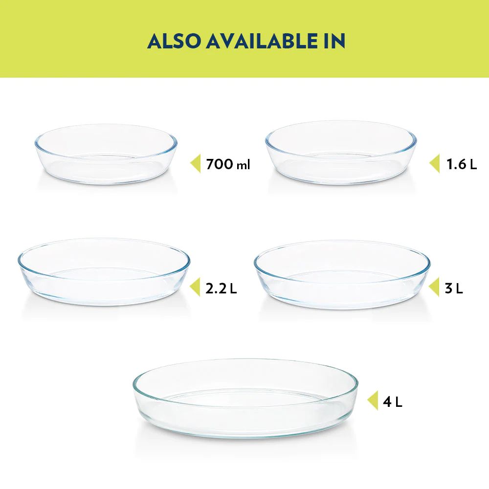 Borosil Oval Baking Dish | Microwave & Oven Safe | Transparent | 1 Pc