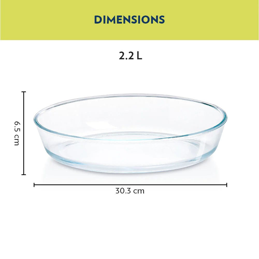 Borosil Oval Baking Dish | Microwave & Oven Safe | Transparent | 1 Pc