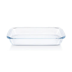 Borosil Rectangular 1500 ML Baking Dish | Microwave & Oven Safe | Transparent | 1 Pc