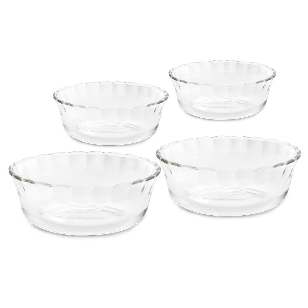 Borosil Designer 430 ML Bowl Set | Transparent | Set of 4 Pcs