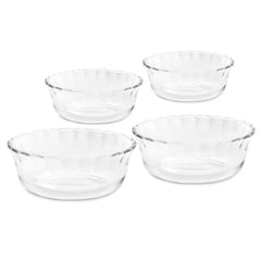 Borosil Designer 430 ML Bowl Set | Transparent | Set of 4 Pcs