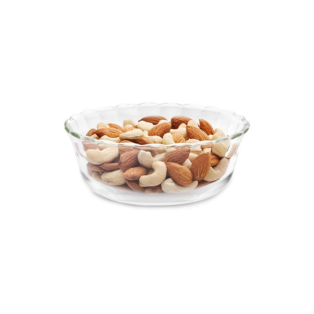Borosil Designer 430 ML Bowl Set | Transparent | Set of 4 Pcs