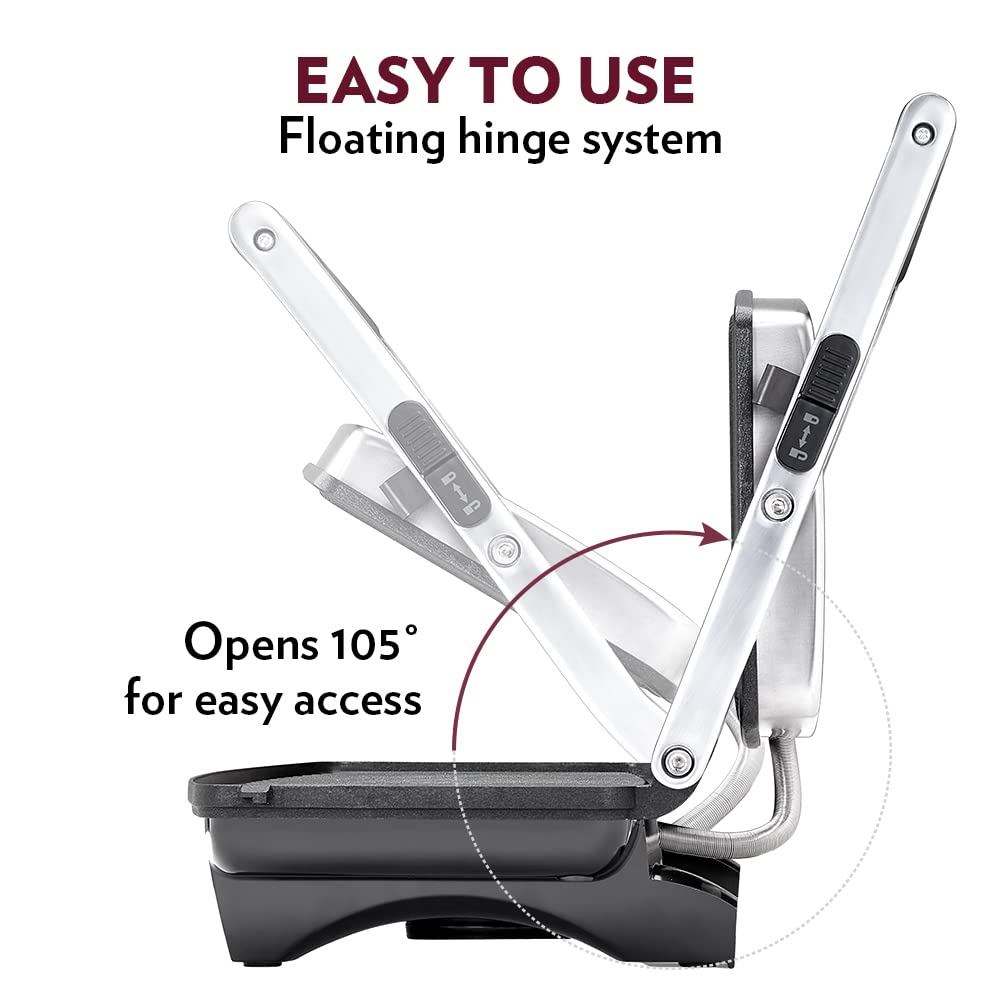 Borosil Jumbo 1000 Watts 2 Slice Grill Sandwich Maker | Grey