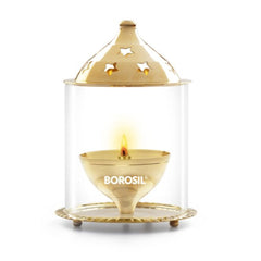 Borosil Brass Akhand Diya | Golden
