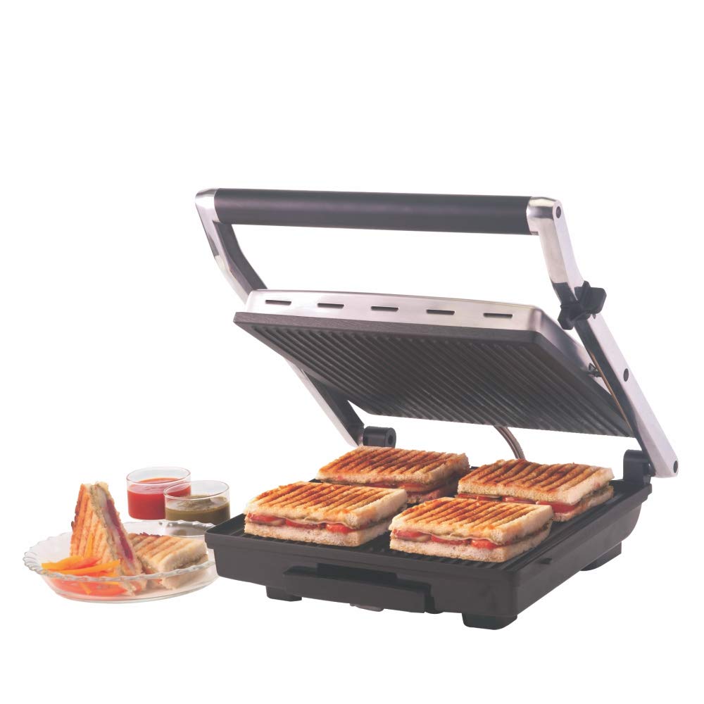 Borosil Super Jumbo BGRILLSS23 2000 W Grill Sandwich Maker | Black & Silver