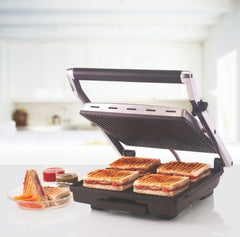 Borosil Super Jumbo BGRILLSS23 2000 W Grill Sandwich Maker | Black & Silver