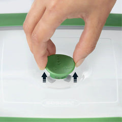 Borosil Round 1000 ML Dish with Green Lid | Microwave & Oven Safe | Transparent | 1 Pc