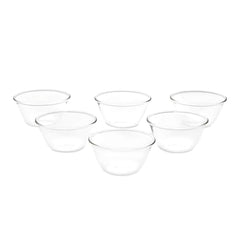 Borosil Dessert 170 ML Glass Katori Set | Transparent | Set of 6 Pcs