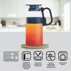Borosil Marina Jug with Plastic Handle | 800 ML | Transparent | 1 Pc