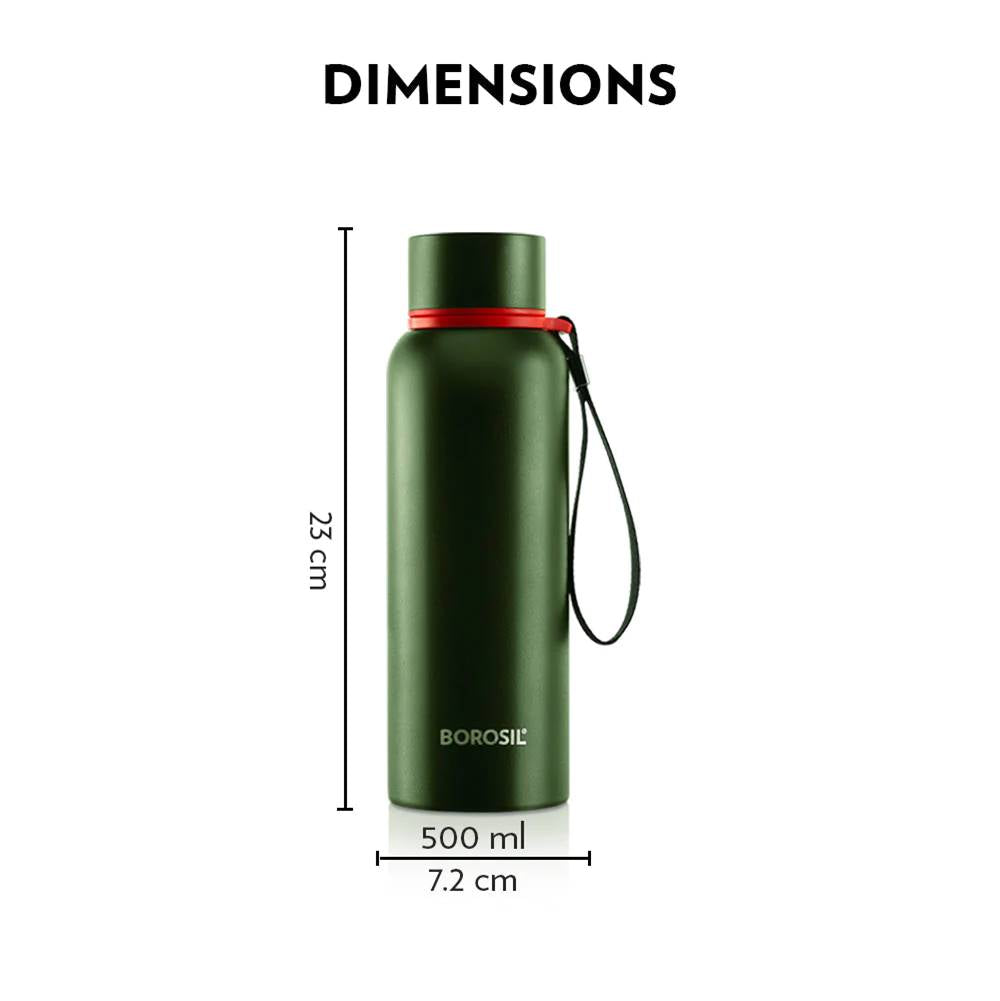 Borosil Stainless Steel Hydra Trek Vacuum Insulated Water Bottle | 1 Pc