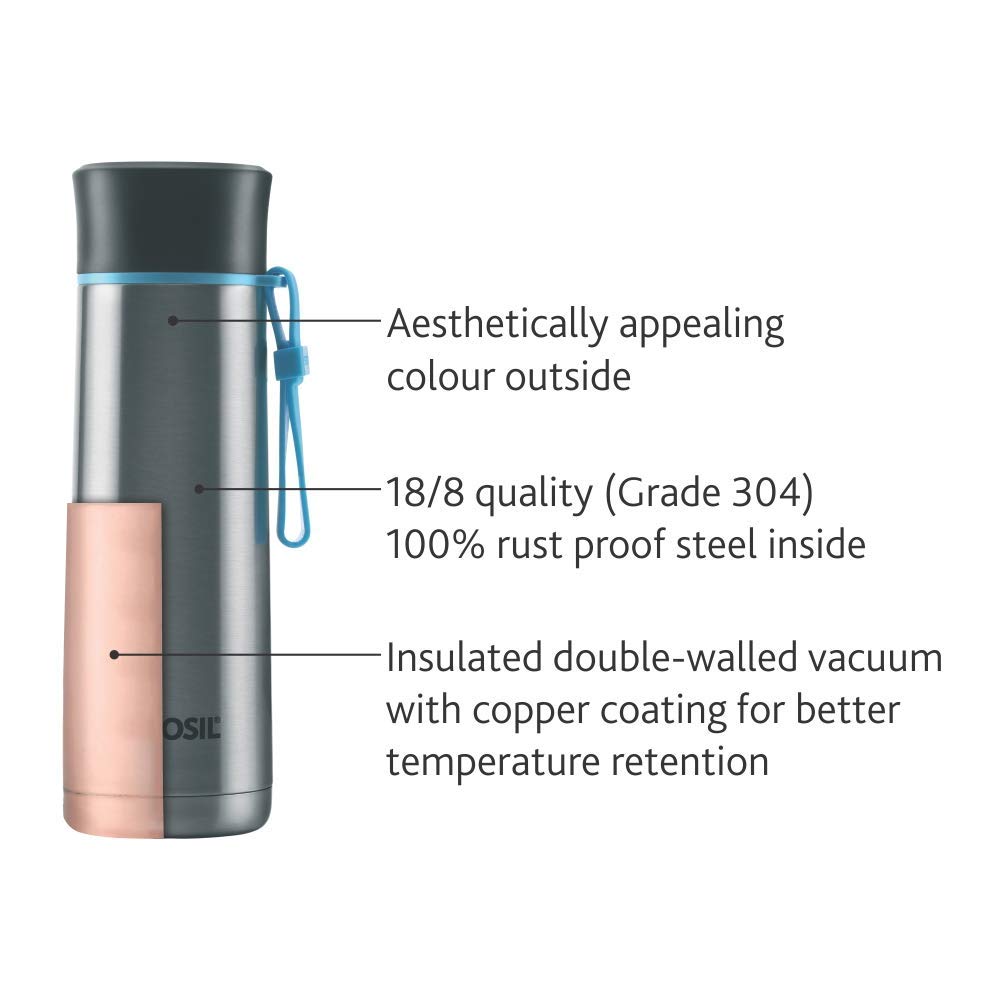 Borosil Hydra Sprint 400 ML Stainless Steel Vacuum Insulated Water Bottle | 1 Pc