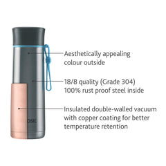 Borosil Hydra Sprint 400 ML Stainless Steel Vacuum Insulated Water Bottle | 1 Pc