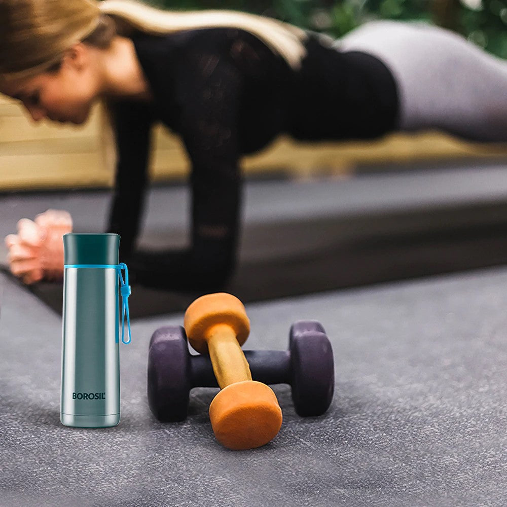 Borosil Hydra Sprint 400 ML Stainless Steel Vacuum Insulated Water Bottle | 1 Pc