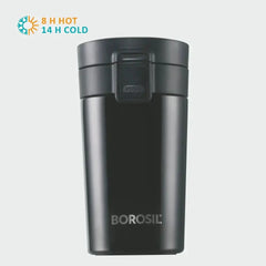 Borosil Coffeemate 300 ML Vacuum Insulated Stainless Steel Travel Mug | 8 Hours Hot and 14 Hours Cold | 1 Pc