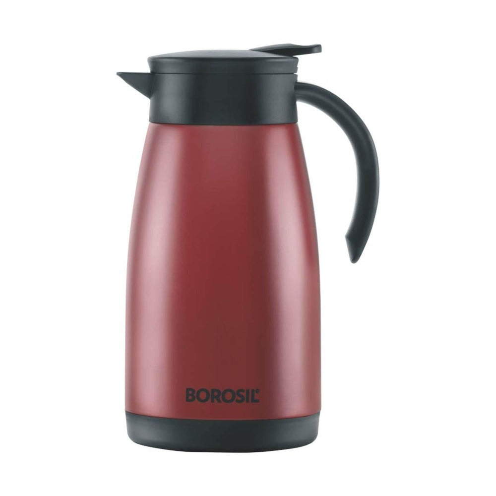 Borosil Insulated Stainless Steel Tea Pot | Hot n Cold | Red