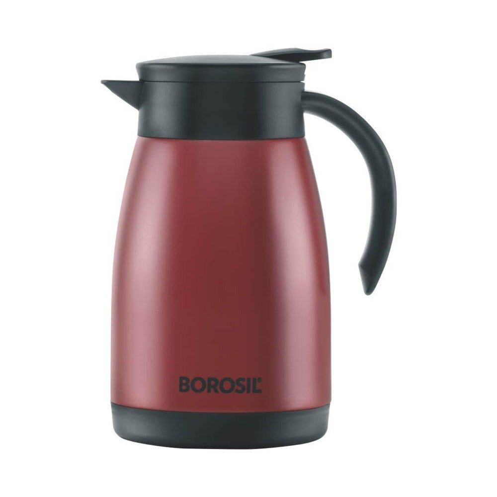 Borosil Insulated Stainless Steel Tea Pot | Hot n Cold | Red