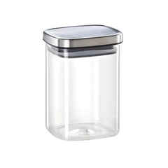 Borosil Classic Square 1000 ML Glass Storage Jar | Transparent | 1 Pc