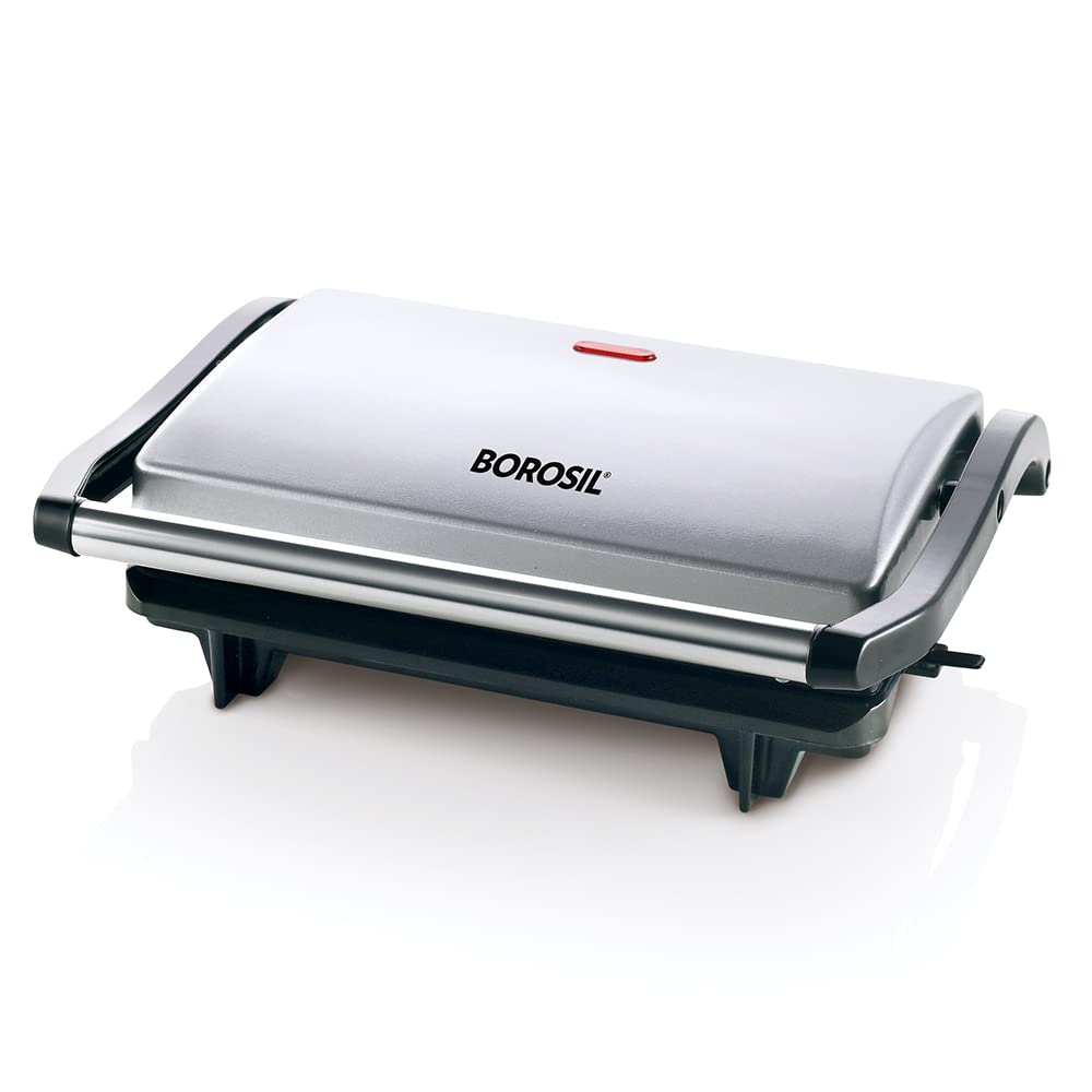 Borosil Prime 700 Watts 2 Slice Grill Sandwich Maker | Grey