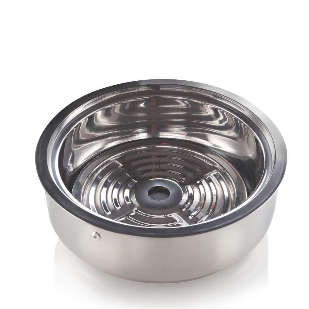 Borosil Servefresh Stainless Steel Insulated Roti Server with Glass Lid | Silver | 1 Pc