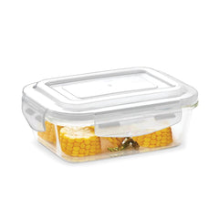 Borosil Klip N Store Rectangular Glass Storage Container | Microwave & Oven Safe | Transparent | 1 Pc