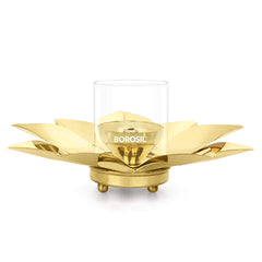Borosil Brass Kamal Small Akhand Diya | Golden