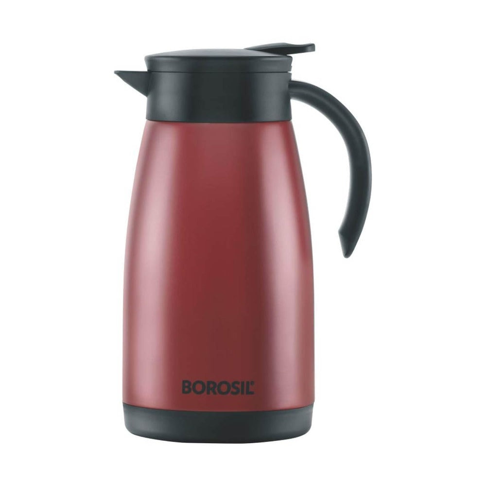Borosil Insulated Stainless Steel Tea Pot | Hot n Cold | Red