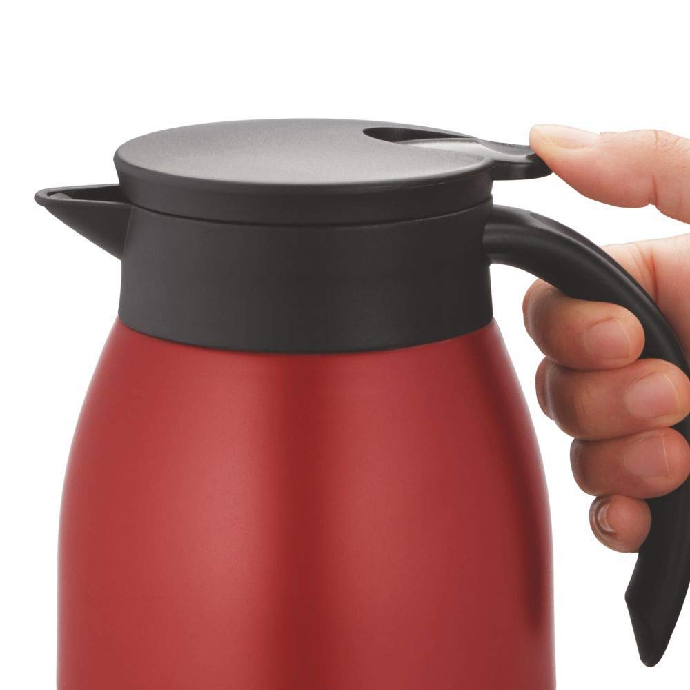 Borosil Insulated Stainless Steel Tea Pot | Hot n Cold | Red