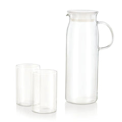 Borosil Aqua Set - 1000 ML Jug + 6 Vision Glasses | Transparent | Set of 7 Pcs