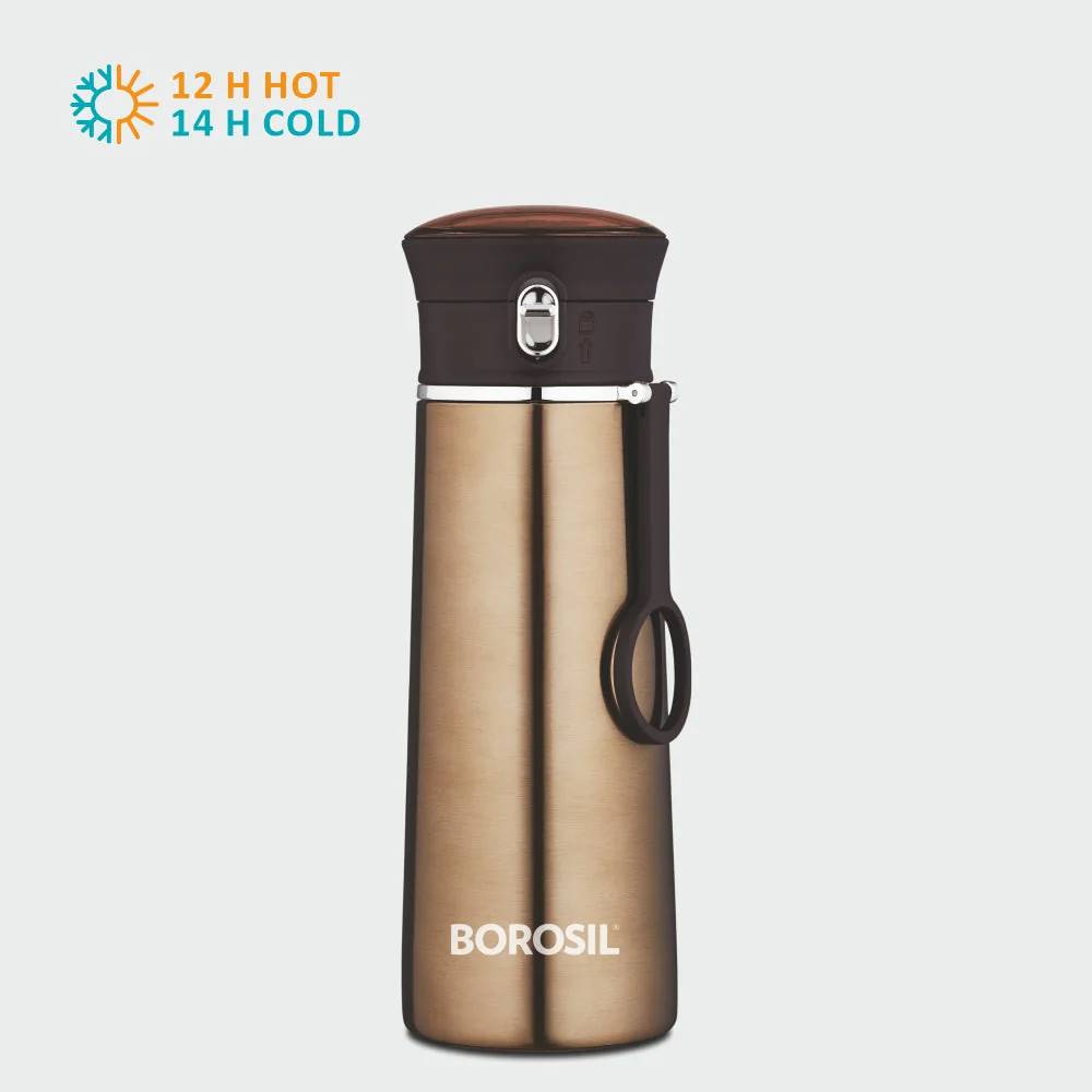 Borosil Stainless Steel Hydra Travelease Vacuum Insulated Flask | 1 Pc