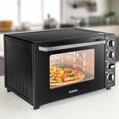 Borosil Prima 60 Litres Digital Oven Toaster & Grill | Motorized Rotisserie & Convection Heating | Black